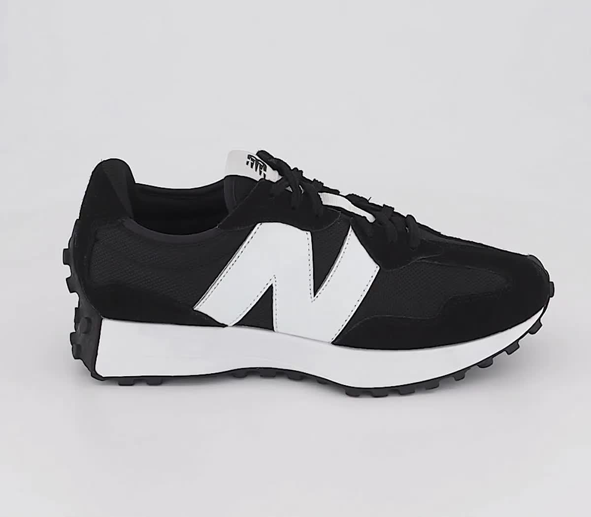 New Balance 327 Trainers Black Black White Women s Trainers