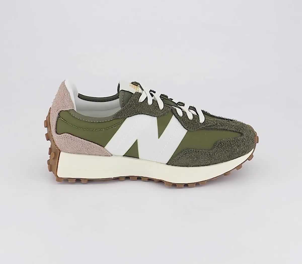 New Balance 327 Trainers Dark Moss White Gum - Unisex Sports