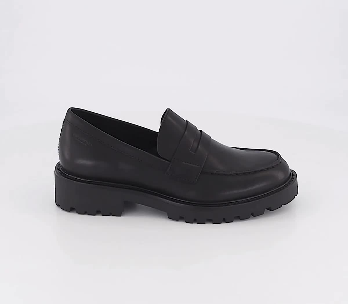 Vagabond black hot sale leather loafers