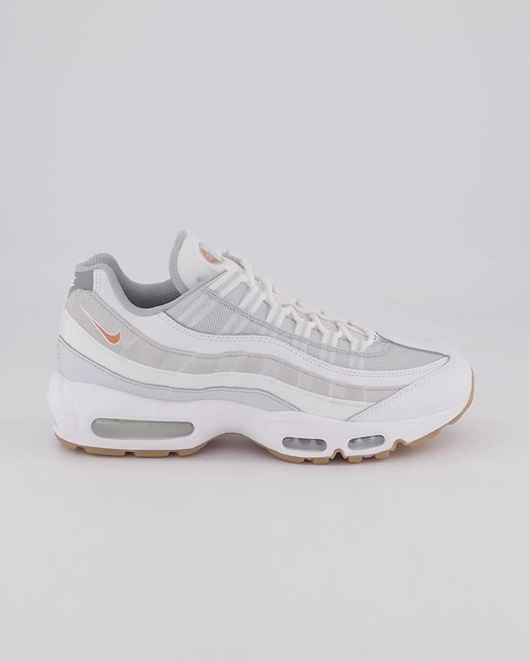 Nike Air Max 95 Trainers White Hot Curry Pure Platinum Wolf Grey Gum Light  - Nike Air Max
