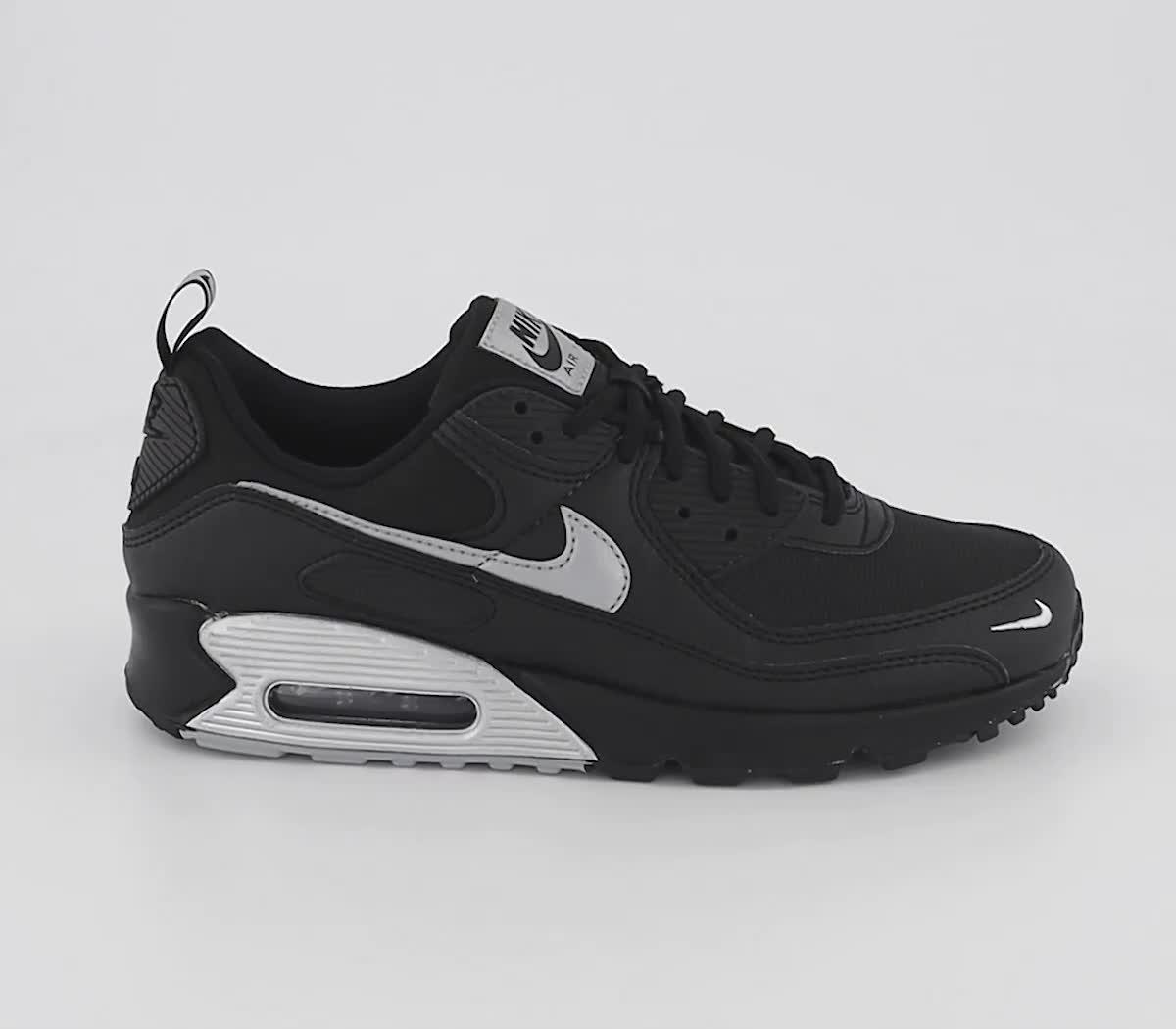 Air max 90 black hotsell and silver