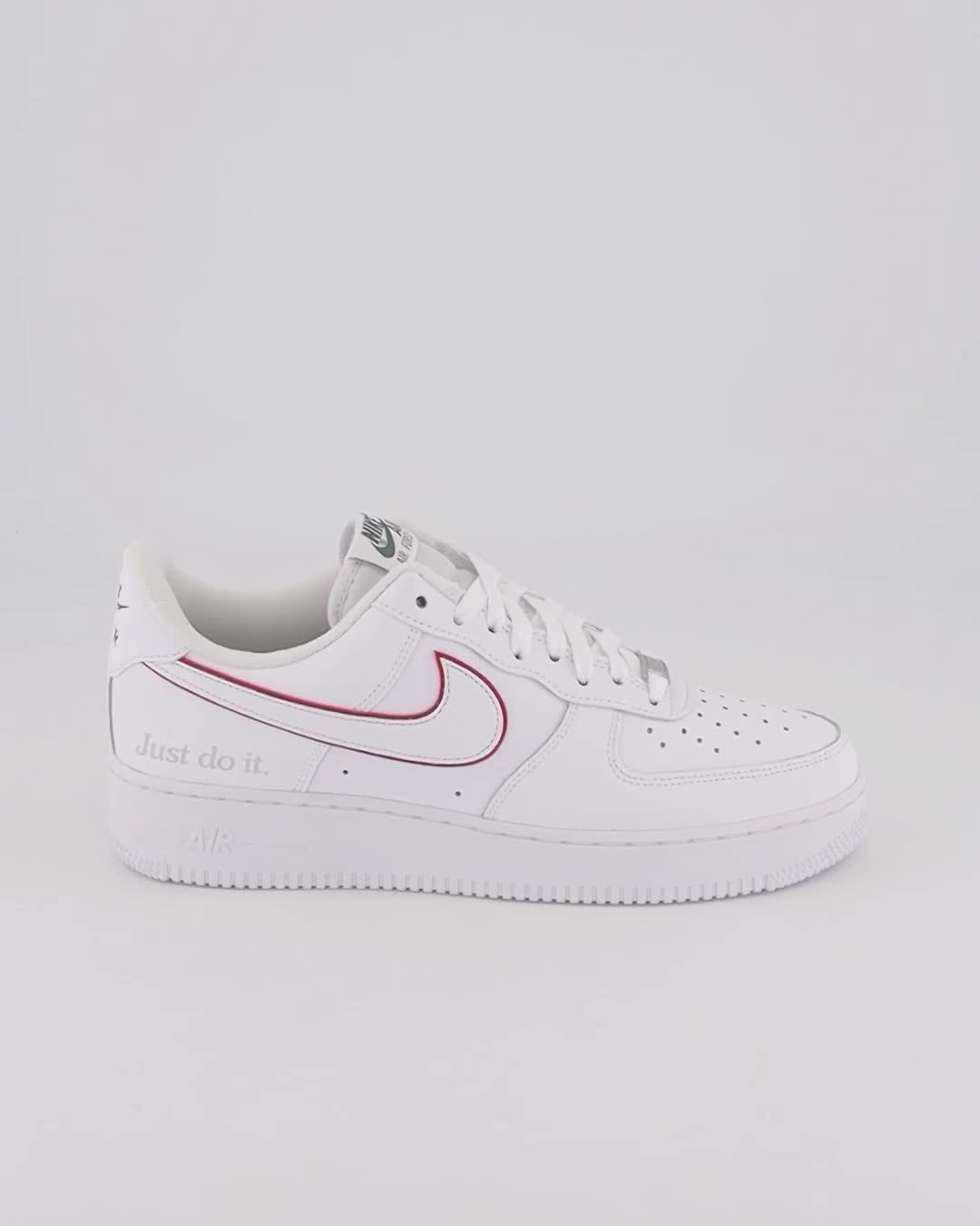 Nike white & red air hotsell force 1 07 lv8 trainers