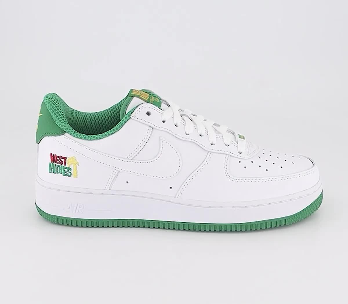 Nike Air Force 1 '07 sneakers in triple white and green