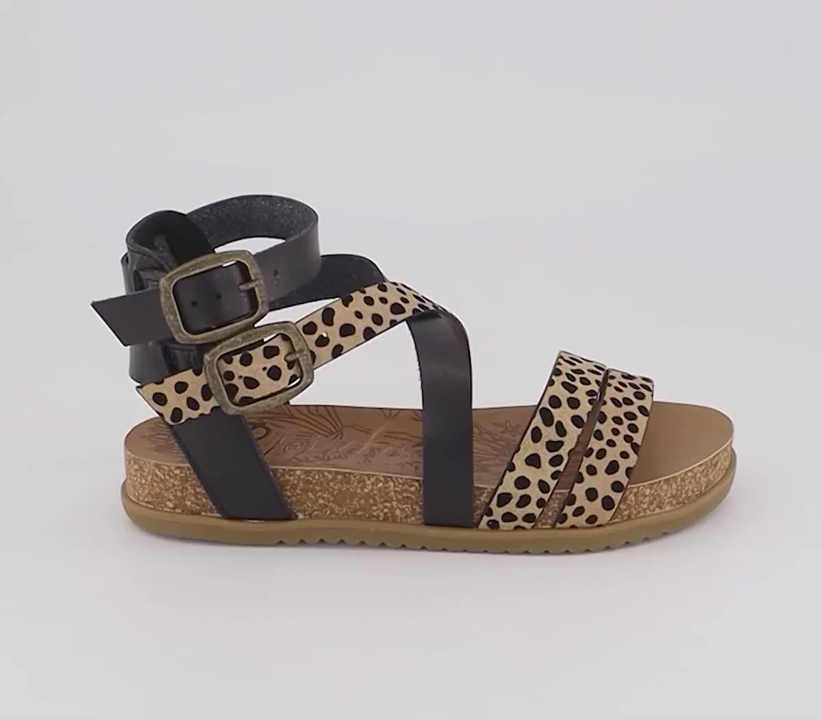 Blowfish Malibu Fandie Sandals Black Leopard Women s Sandals