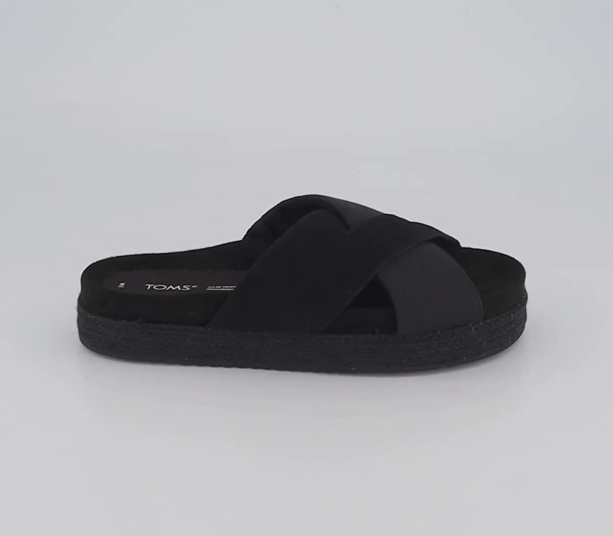TOMS Paloma Slides Black Suede Women s Sandals
