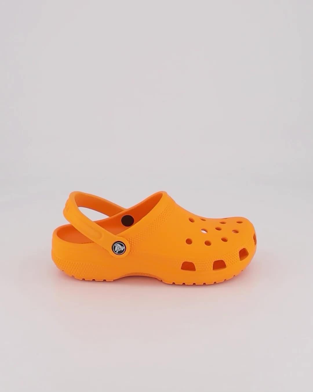 Crocs Classic Clogs Orange Zing Flat Shoes for Women