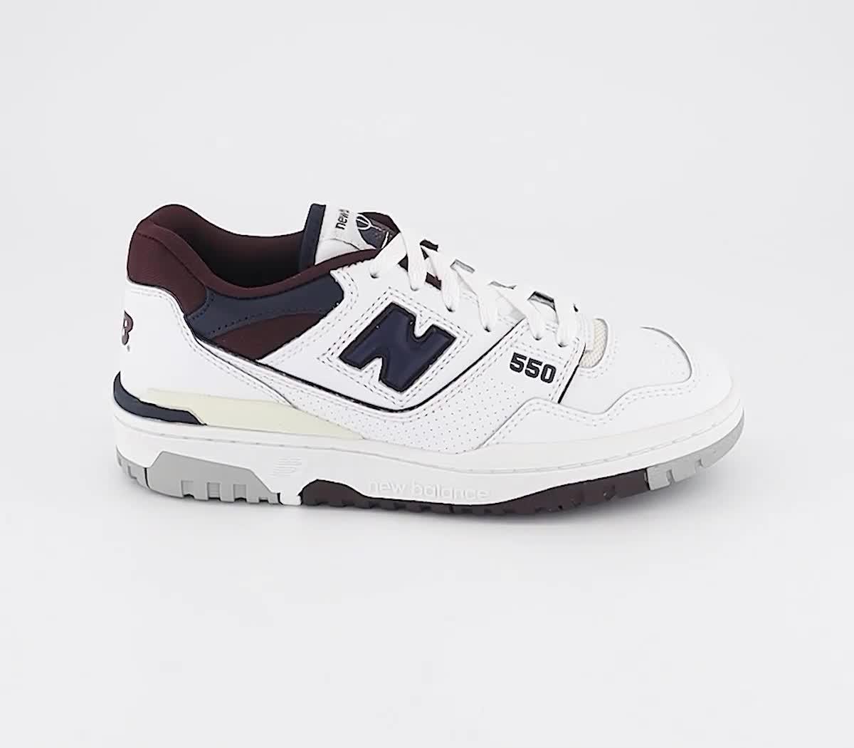 New Balance BB550 Trainers White Navy Burgundy - Women's Trainers