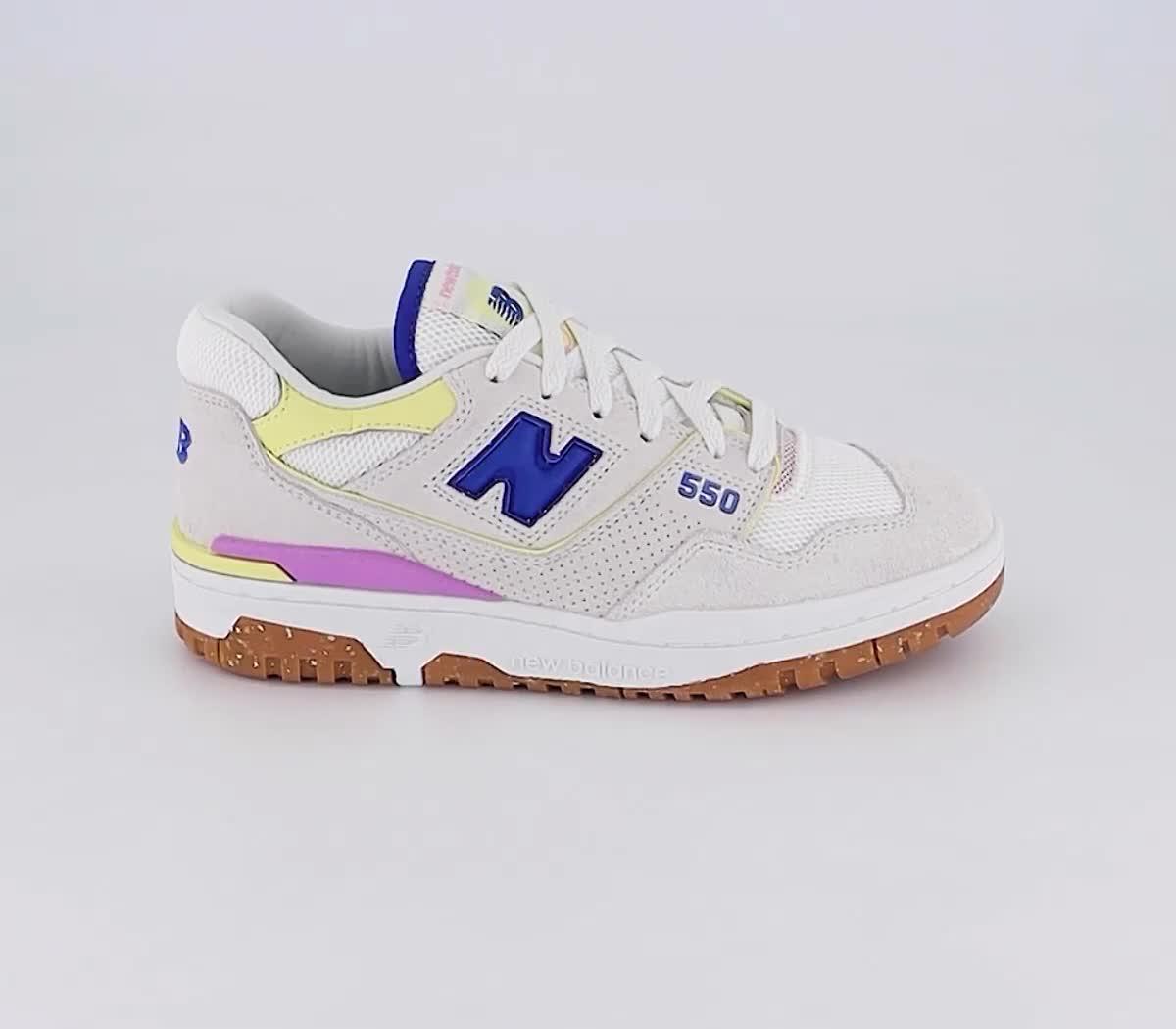 New Balance BB550 Trainers Cream Navy Yellow Pink White Gum Women s Trainers