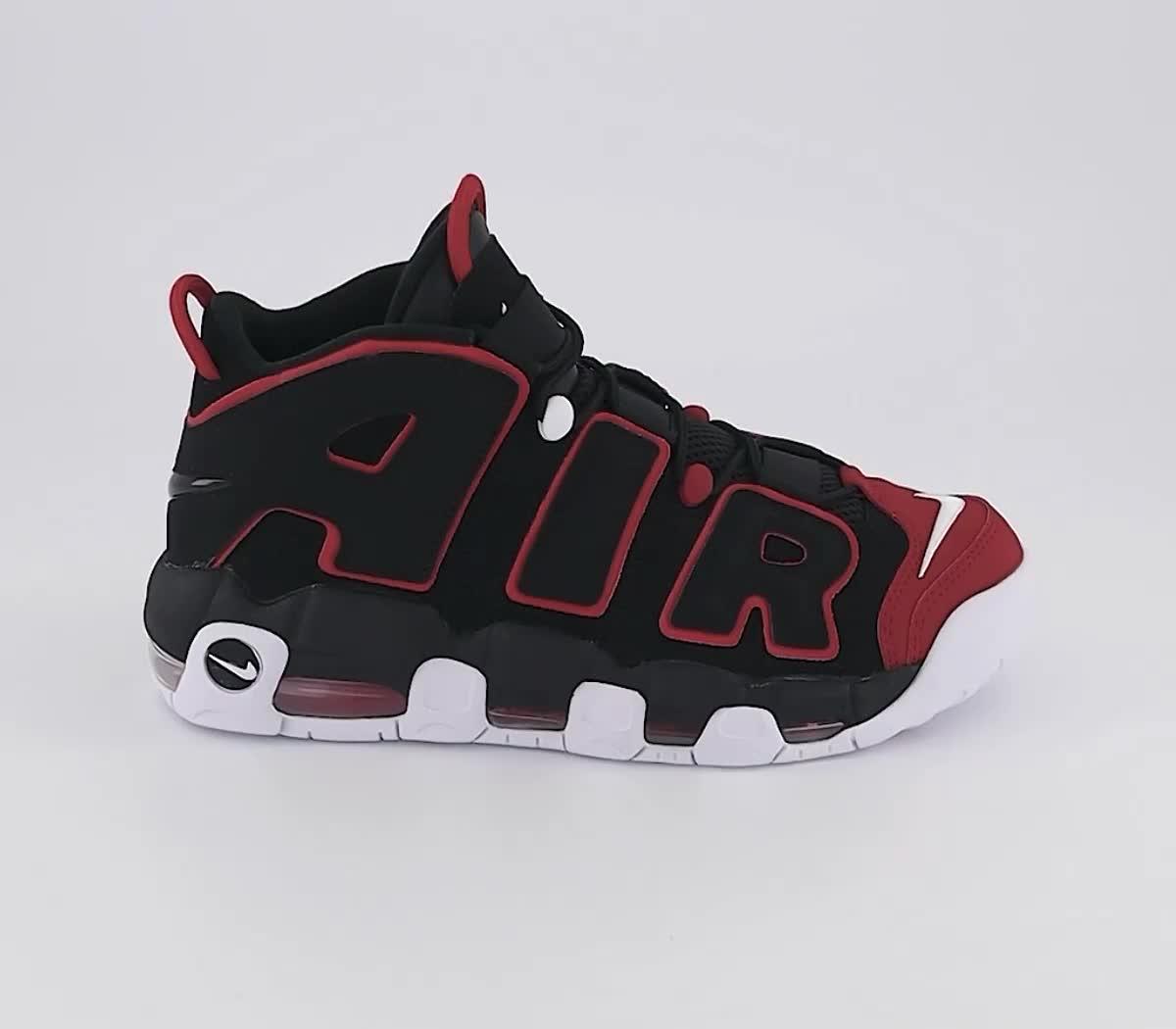 Nike Air More Uptempo 96 Trainers Black Black University Red White - Men's  Trainers