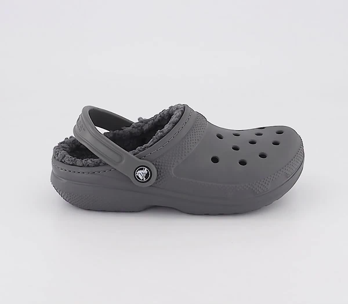 Grey fur best sale lined crocs