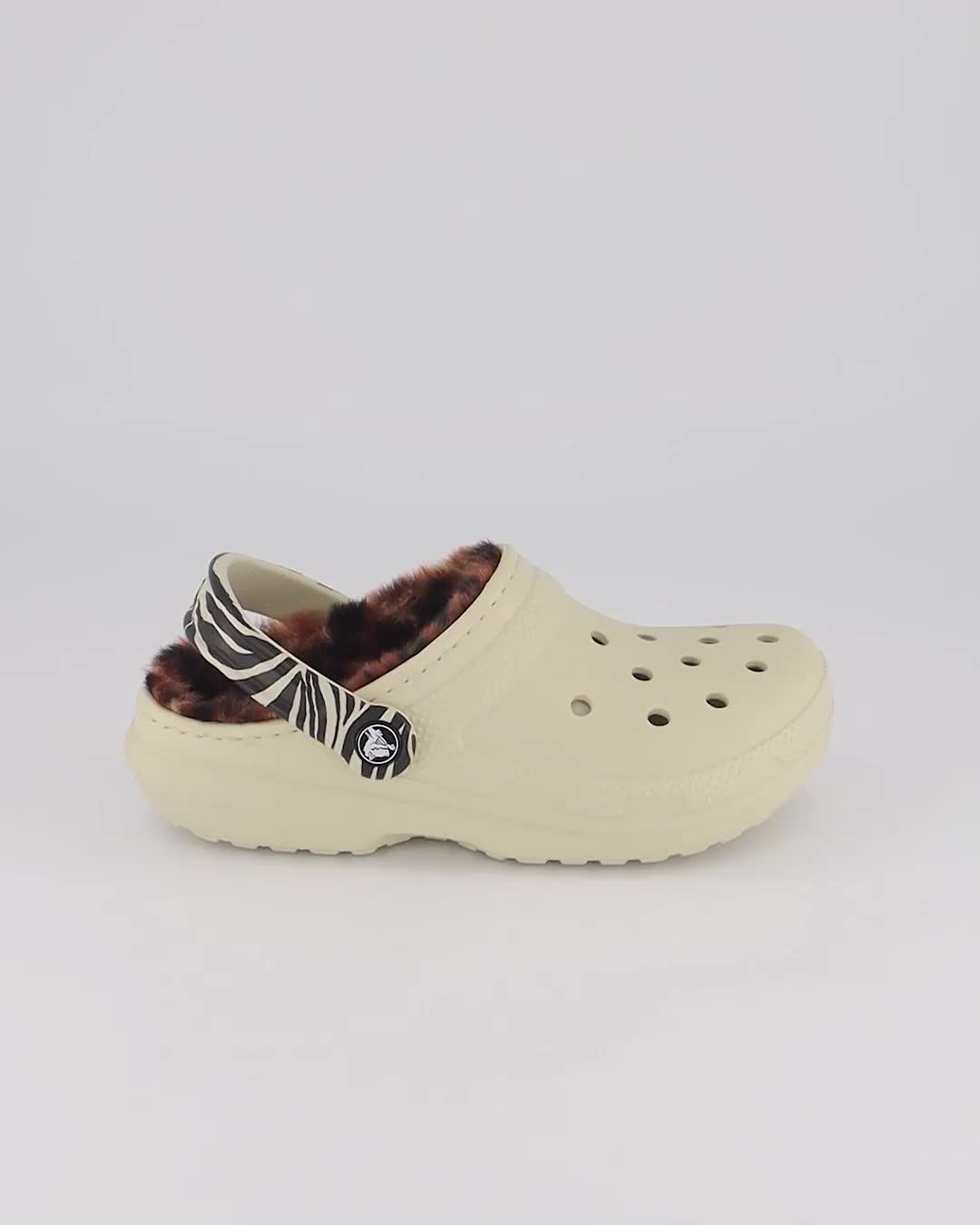 Leopard crocs discount with fur inside