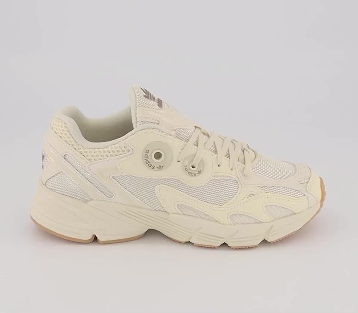 adidas Originals Astir trainers in off white with gum sole