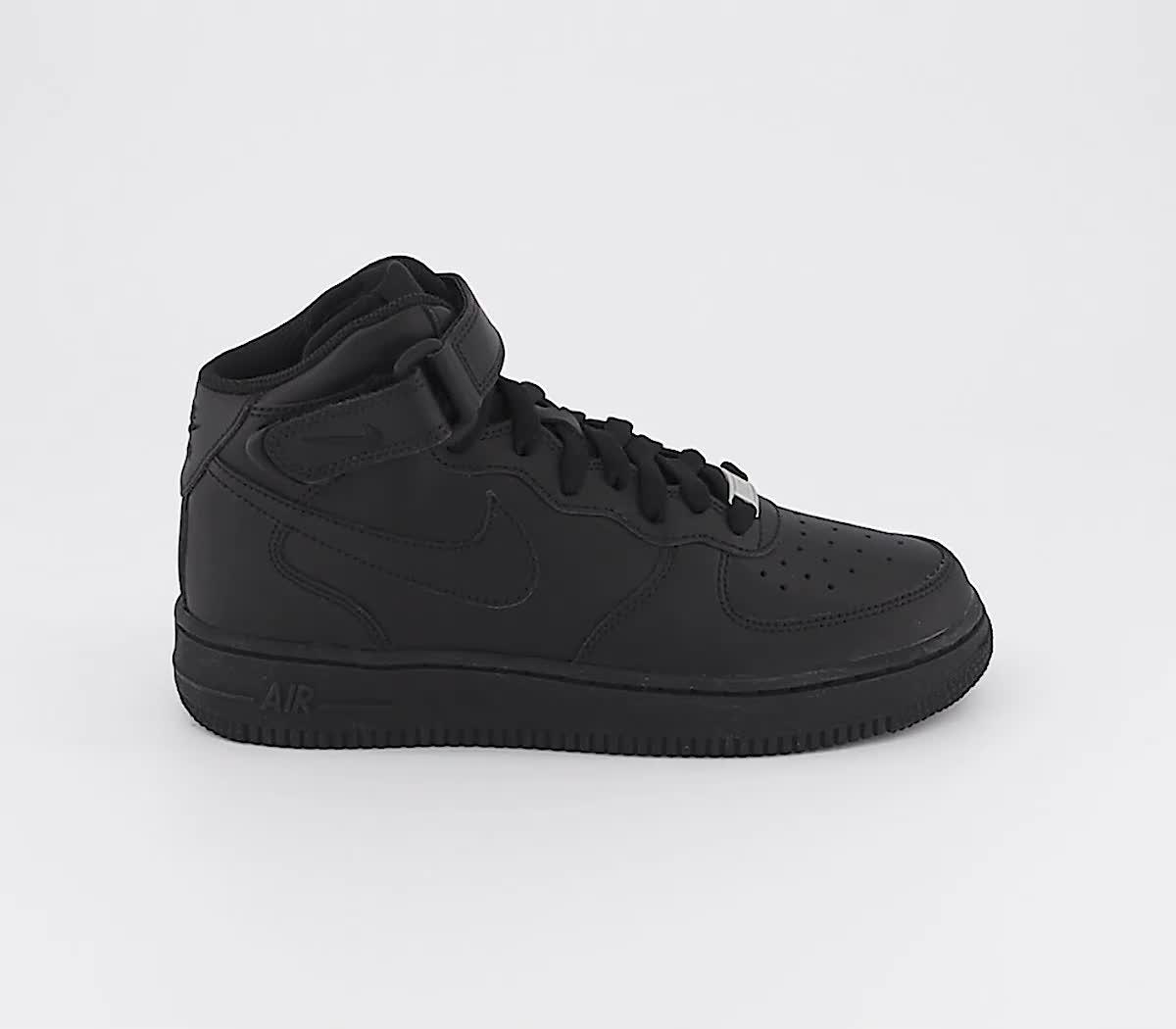 Nike air force 1 black clearance junior