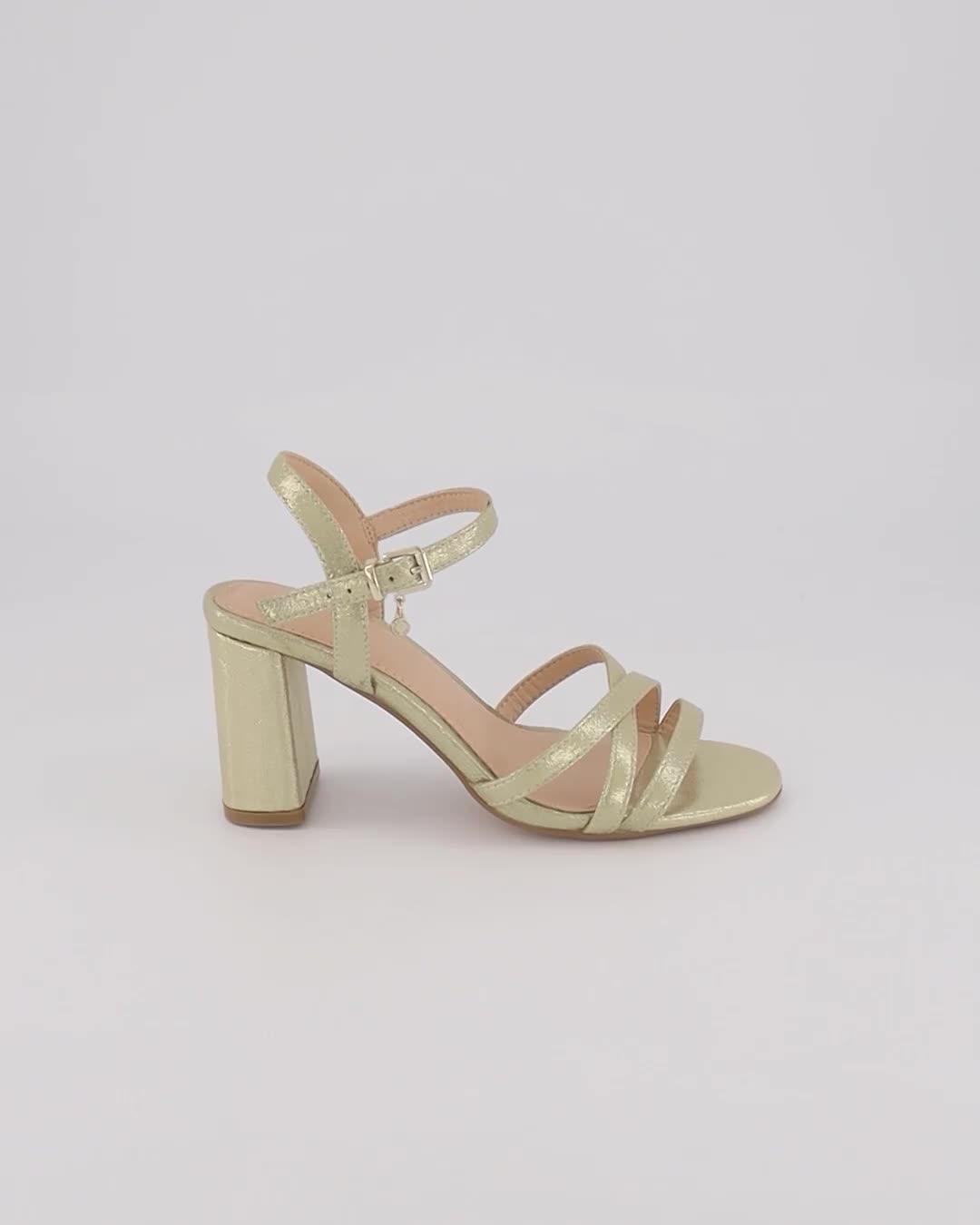 OFFICE Moonstone Two Part Block Heels Gold - Mid Heels