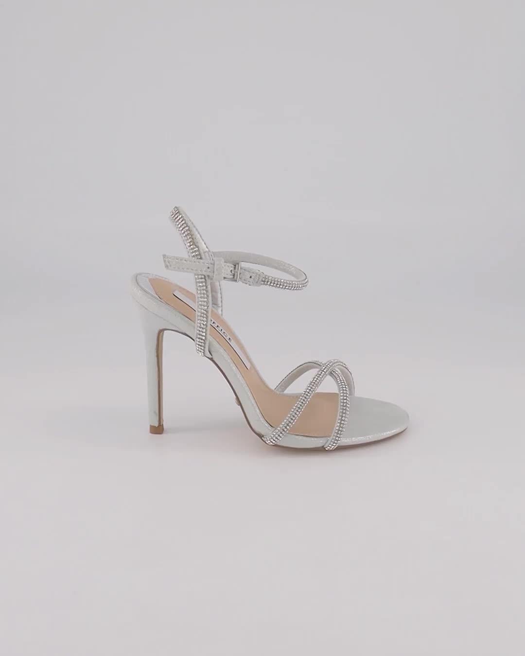 Silver two strap on sale heels