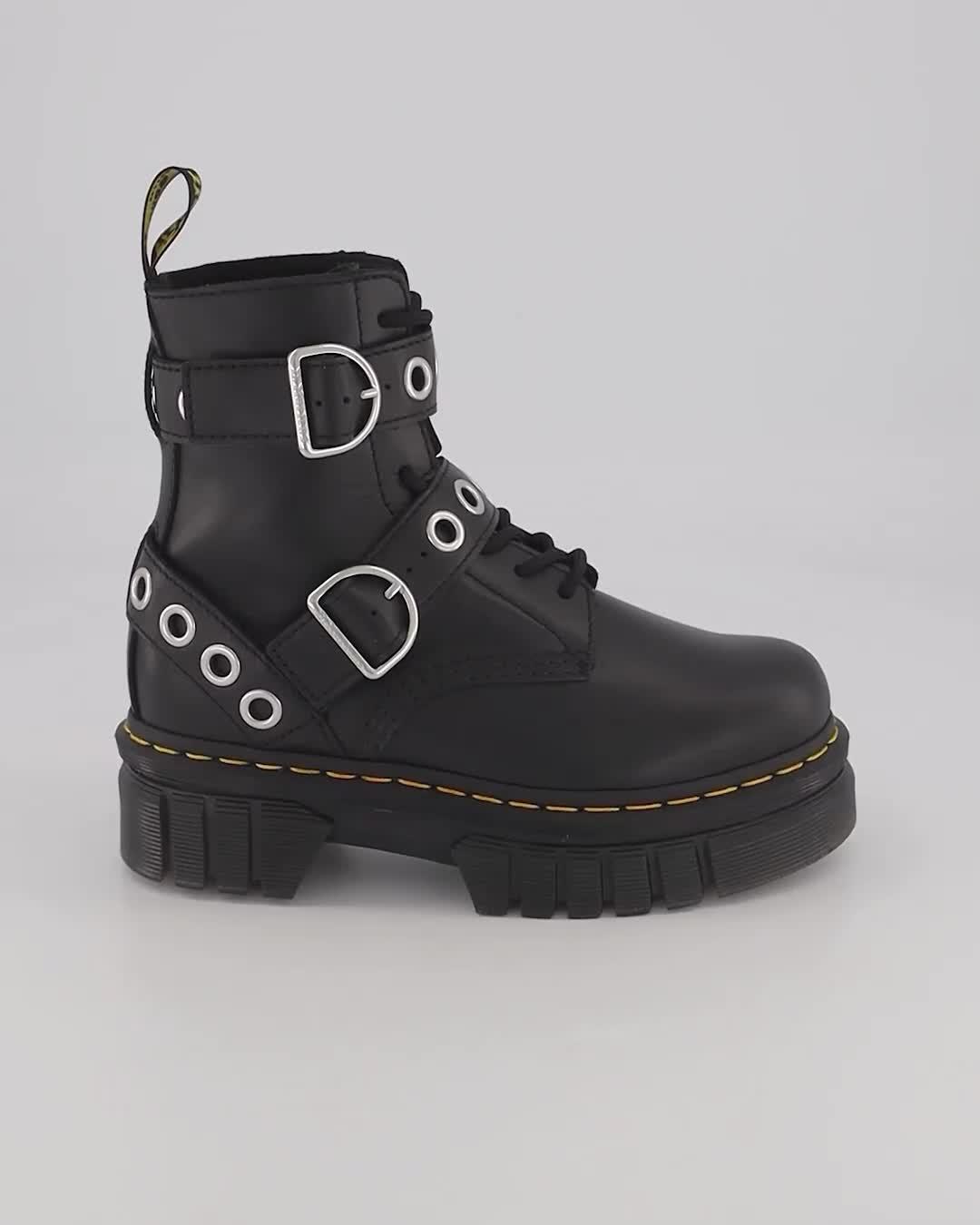 Dr. Martens Audrick 8IB Hardware Boots Black Nappa Lux - Women's