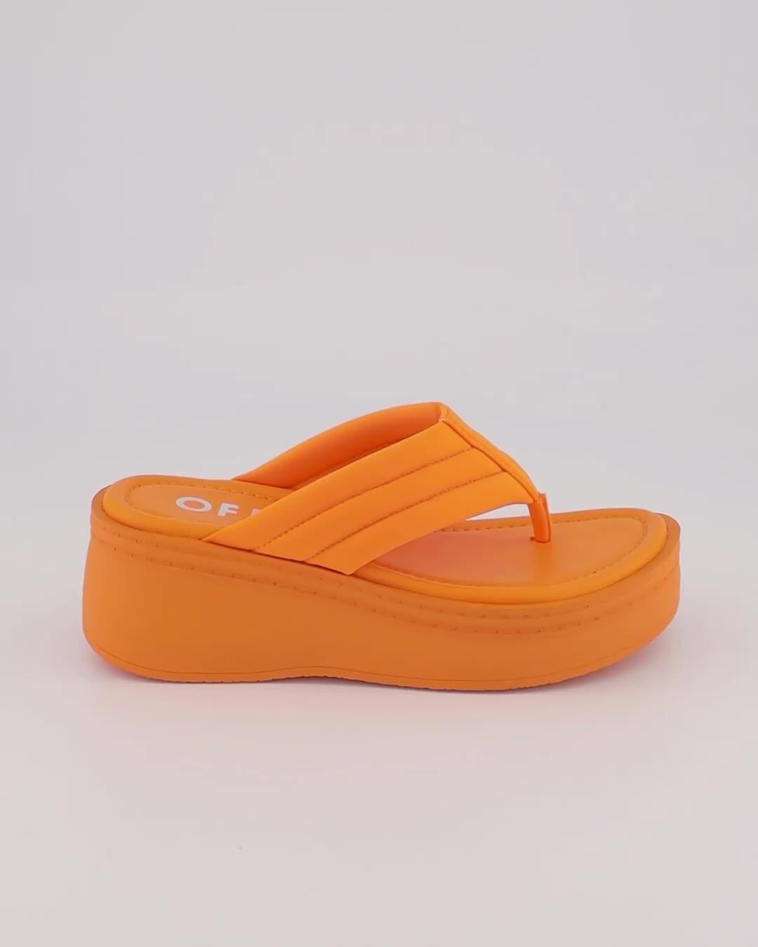 Orange wedge flip on sale flops