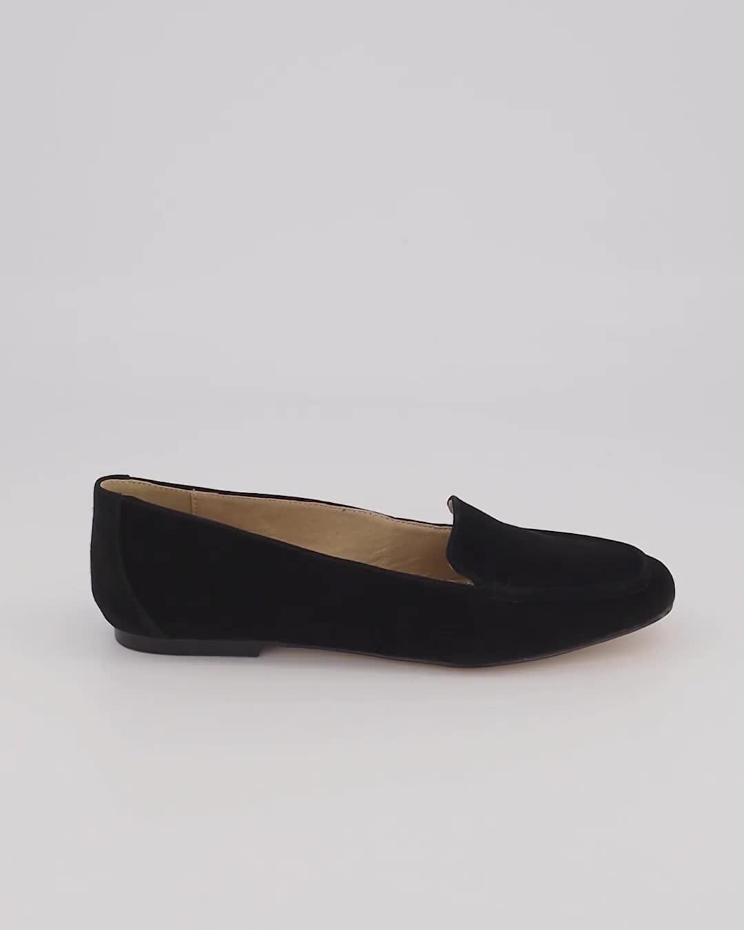 Plain black store loafers women's