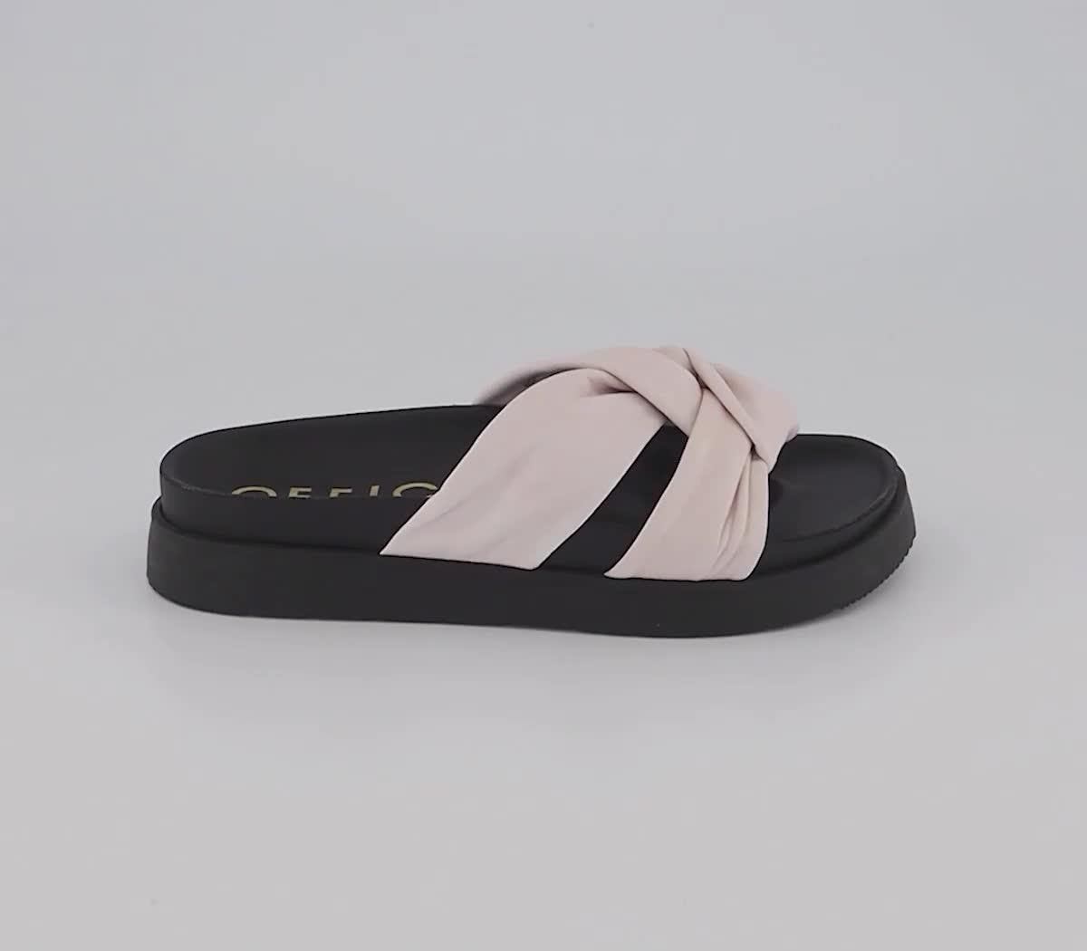 OFFICE Sinner Twisted Suede Footbeds Off White Leather Women's