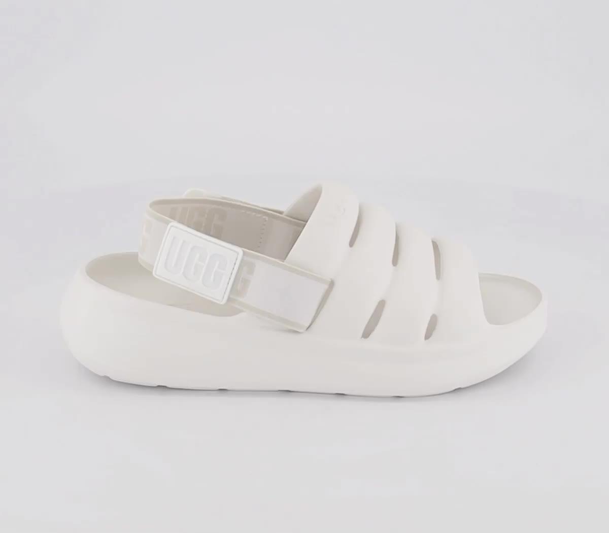 Rochefort white low heel sliders