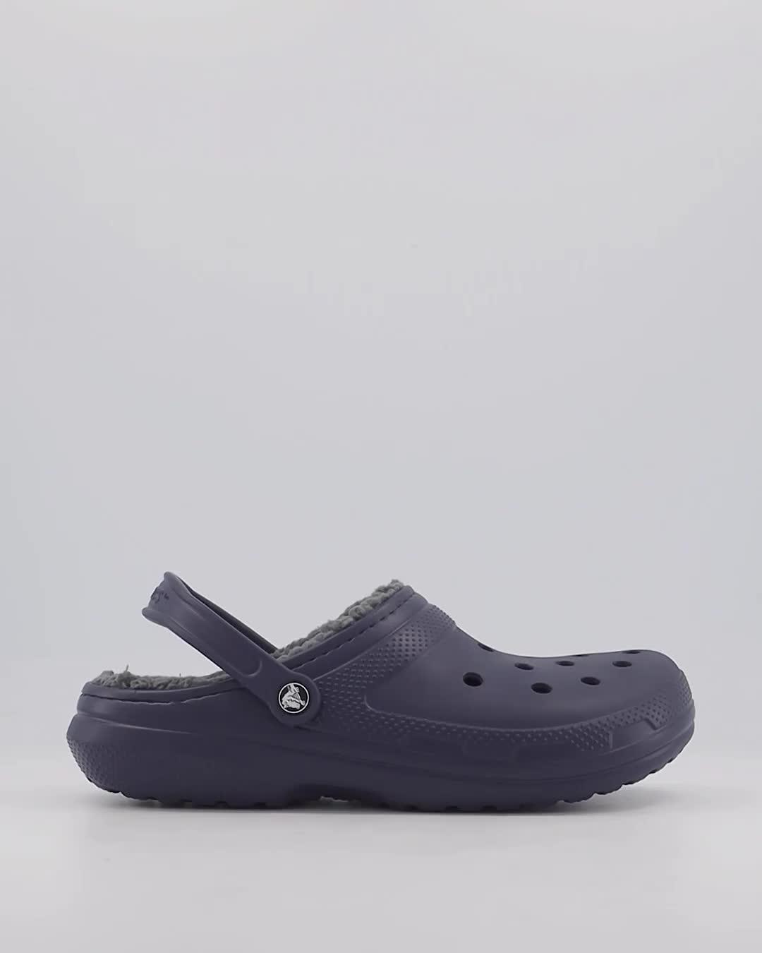 Navy blue fuzzy crocs hot sale