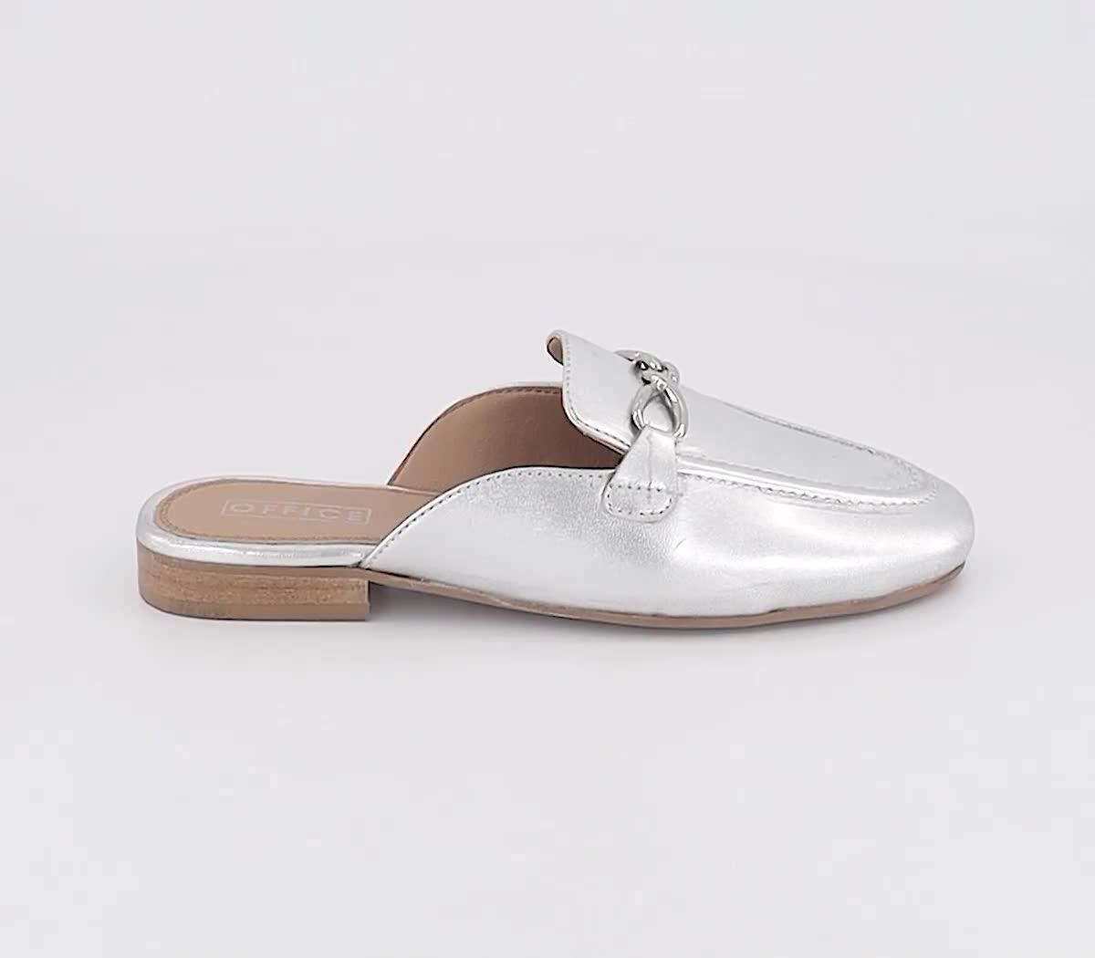 Silver backless loafers on sale