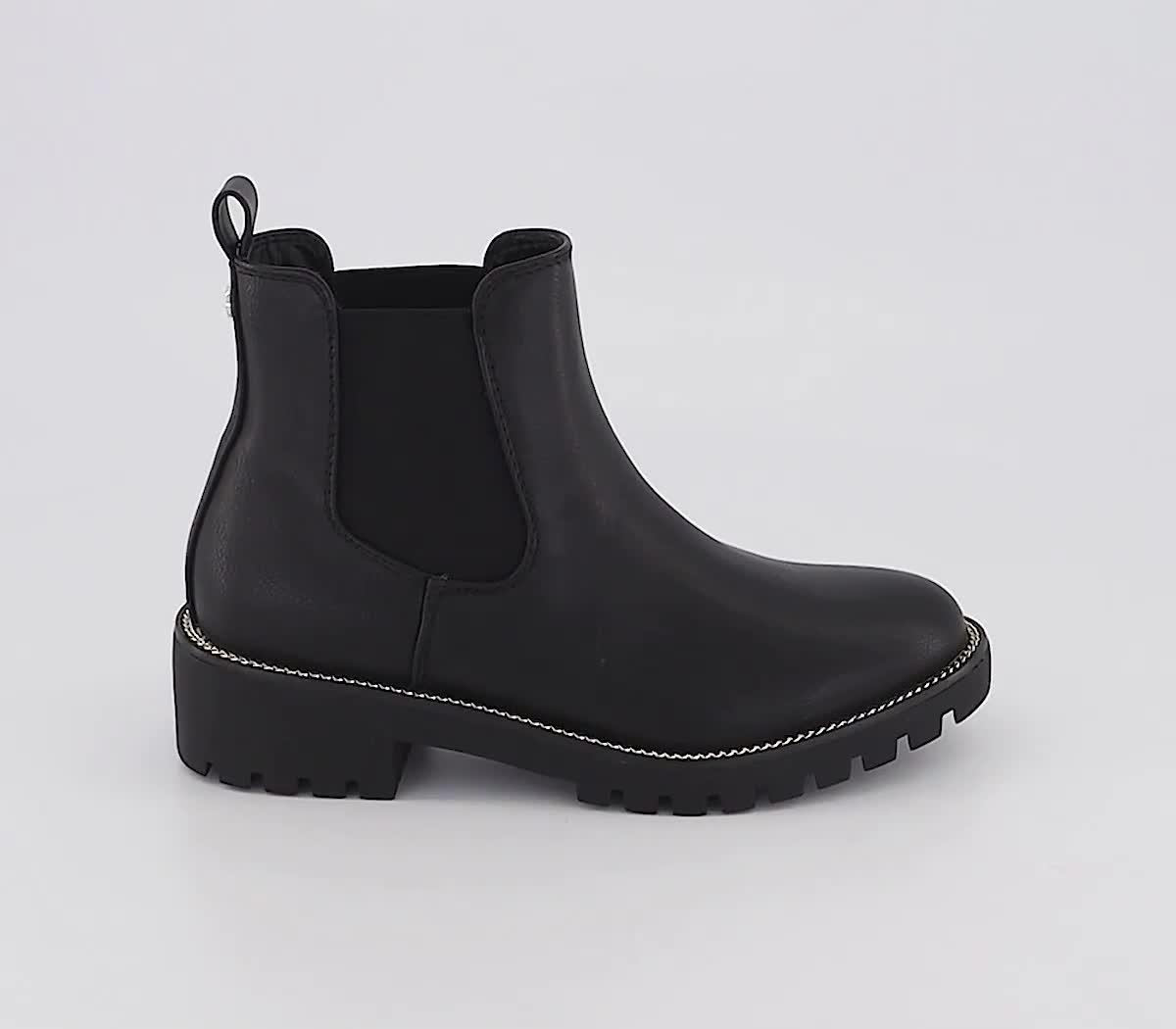 靴 Chelsea Chain Ankle Boots OFFICE Apollo Chain Detail Chelsea Ankle Boots Black - Women's