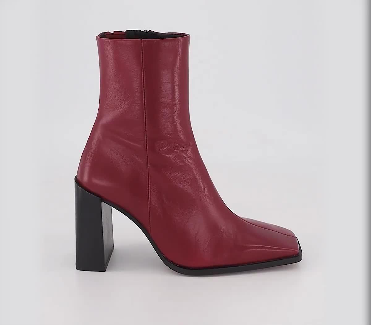 Office red 2025 ankle boots