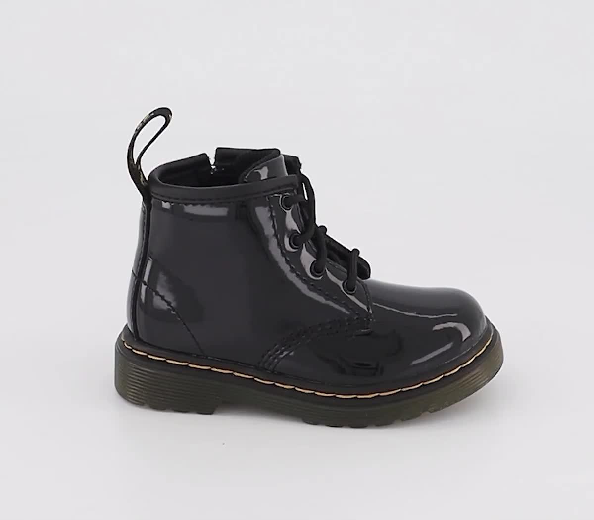 Infant black patent store boots