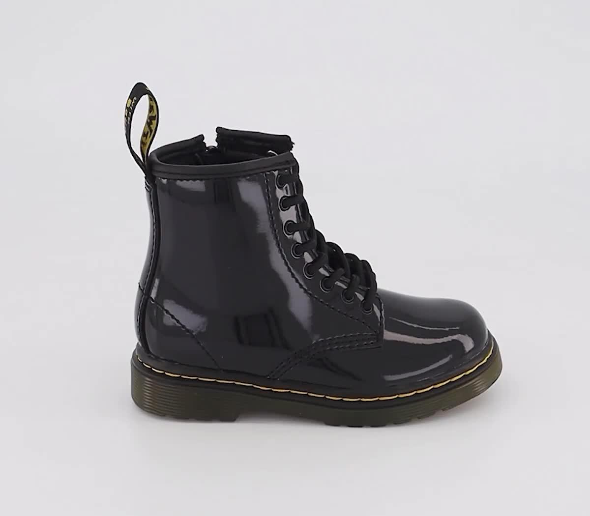 Childrens black patent store doc martens