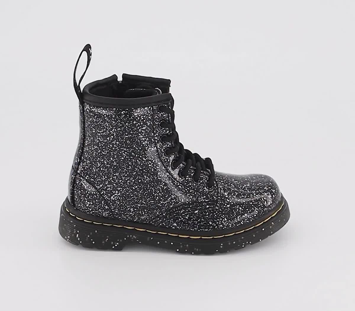 Doc marten black glitter hot sale boots