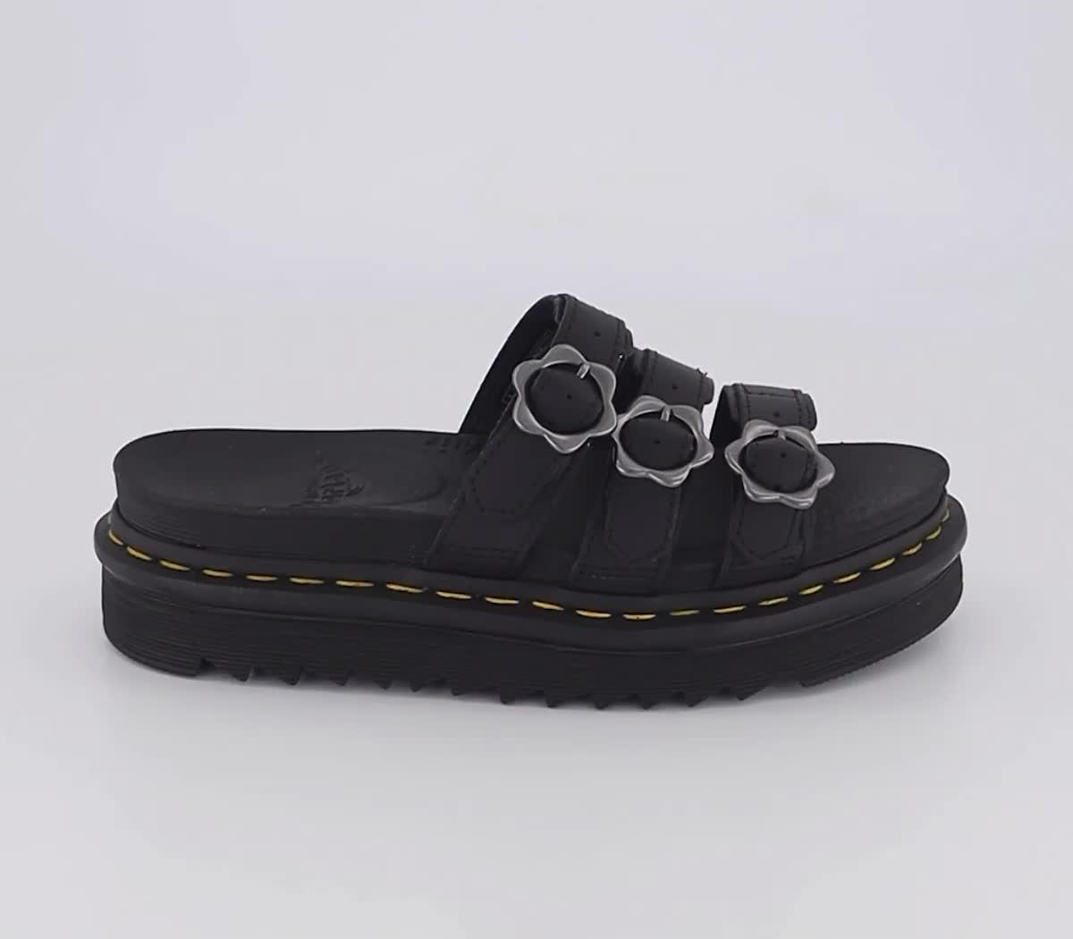 Dr. Martens GARIN BLACK BRANDO Nero - Consegna gratuita | ! - Scarpe Sandali con zeppa Donna 125,30