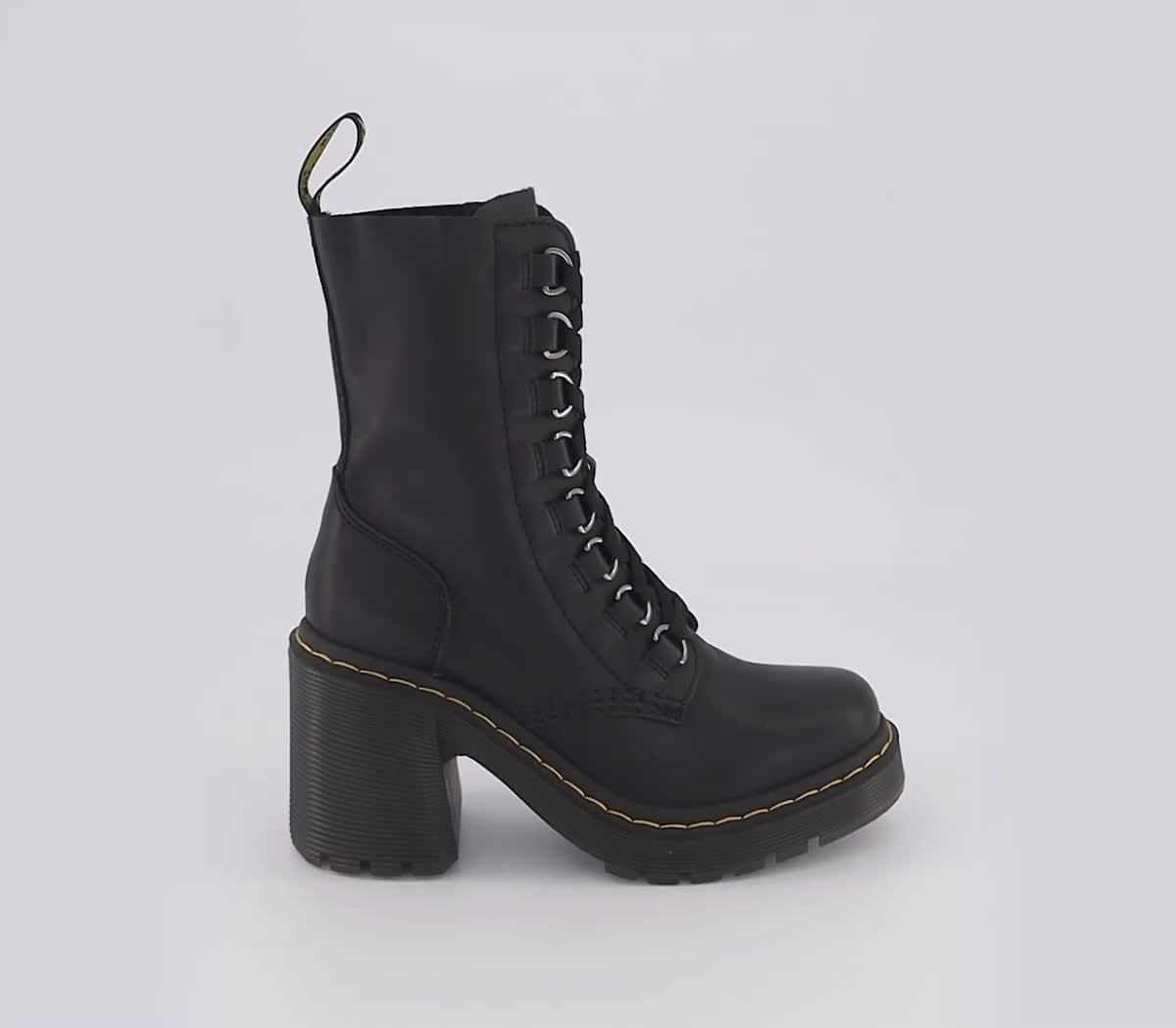 Dr. Martens Chesney Heeled Lace Boots Black Sendal Women s