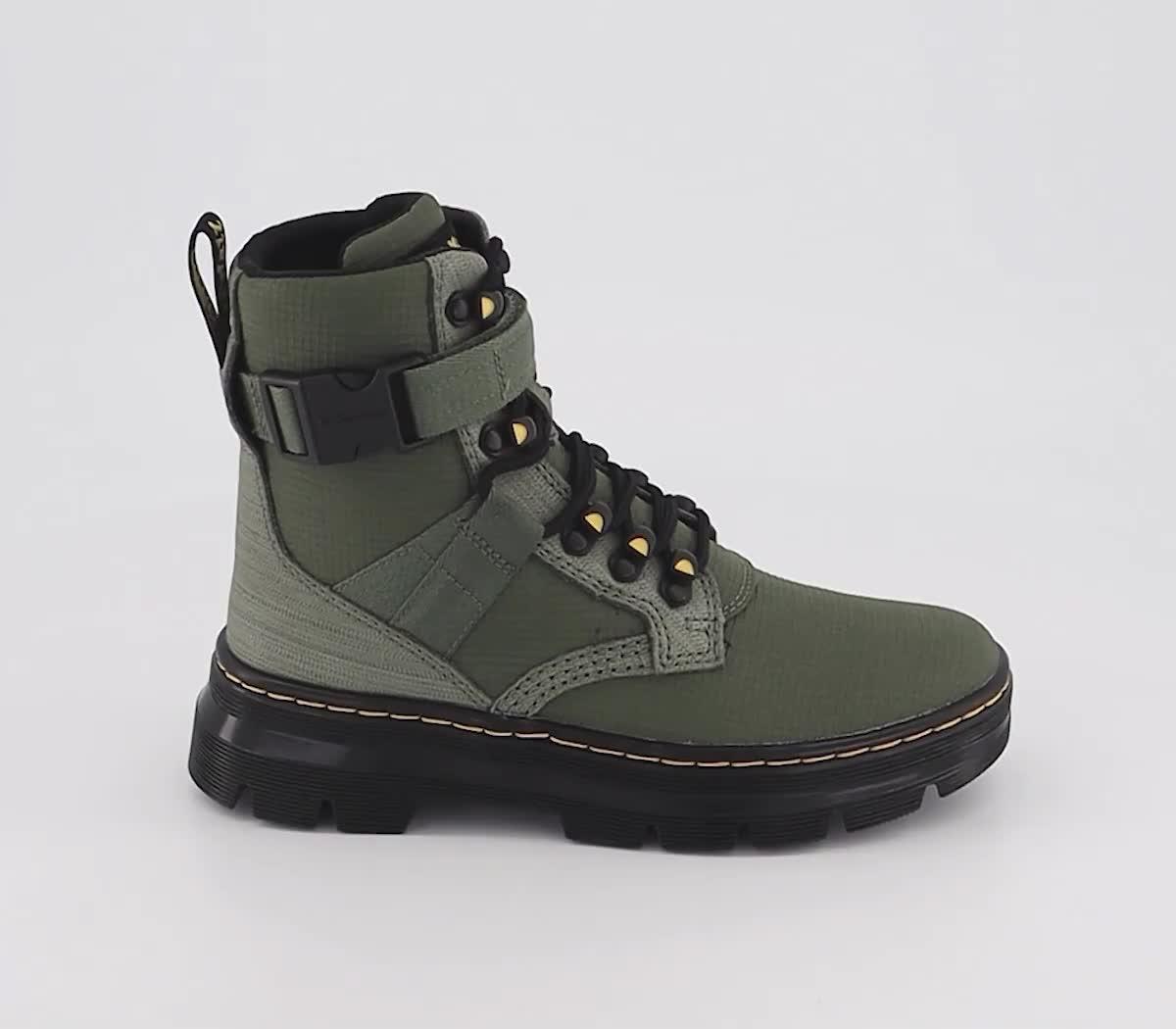 Dr martens combs tech tie boots in khaki on sale