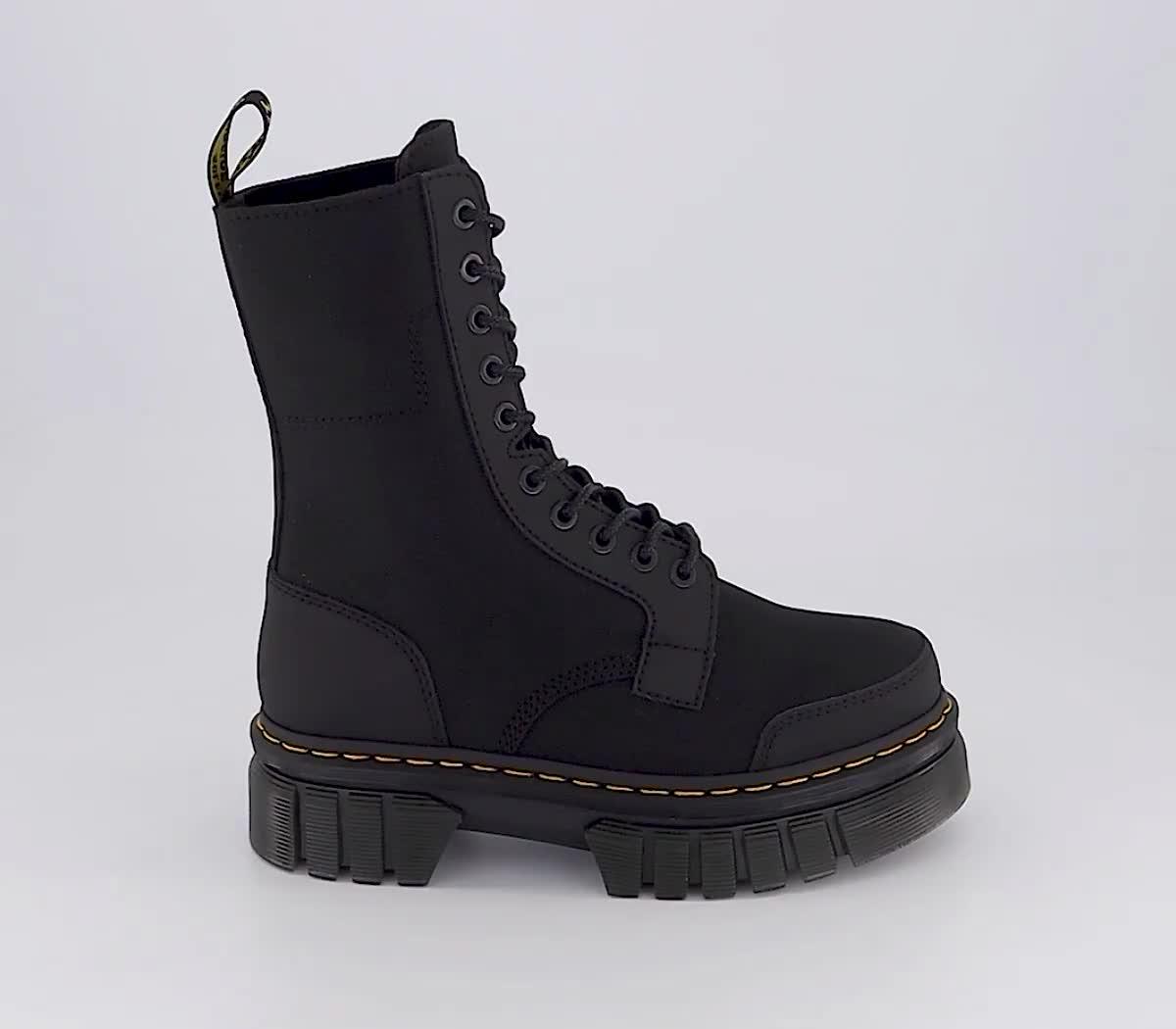 Dr. Martens Audrick 10 Eye Boots Black Ajax - Women's Ankle Boots