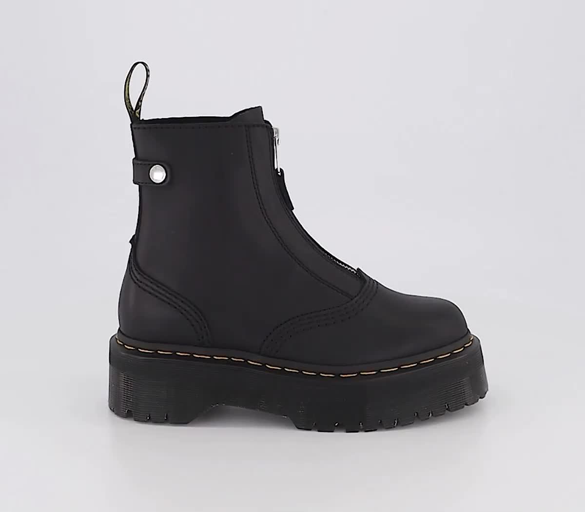 Dr. Martens Jetta Zip Front Boots Black