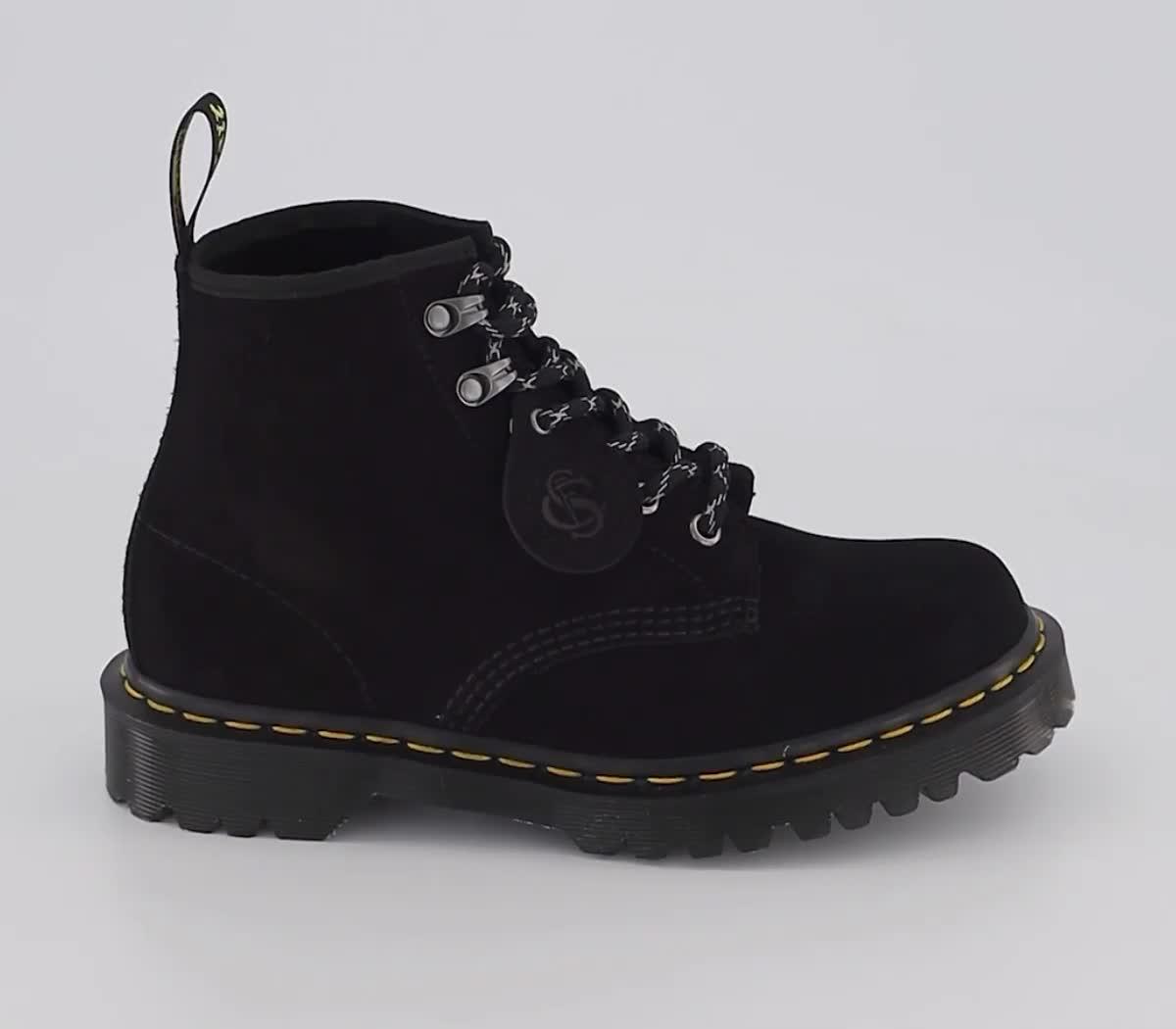 Dr. Martens 101 6 Eye Mie Boots Black Repello Calf Suede Men s Boots