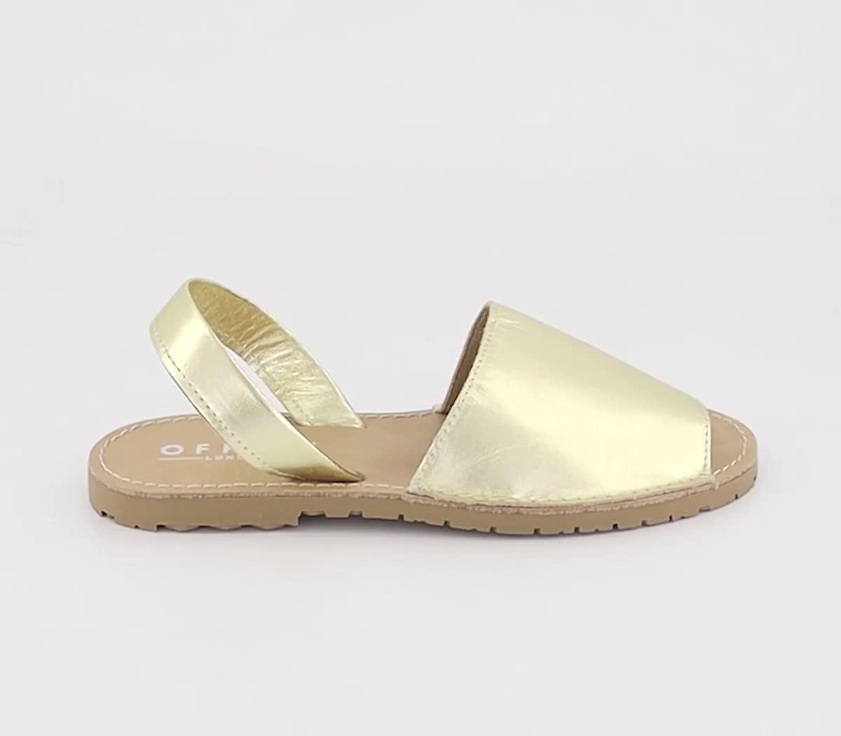 Office gold best sale flat sandals