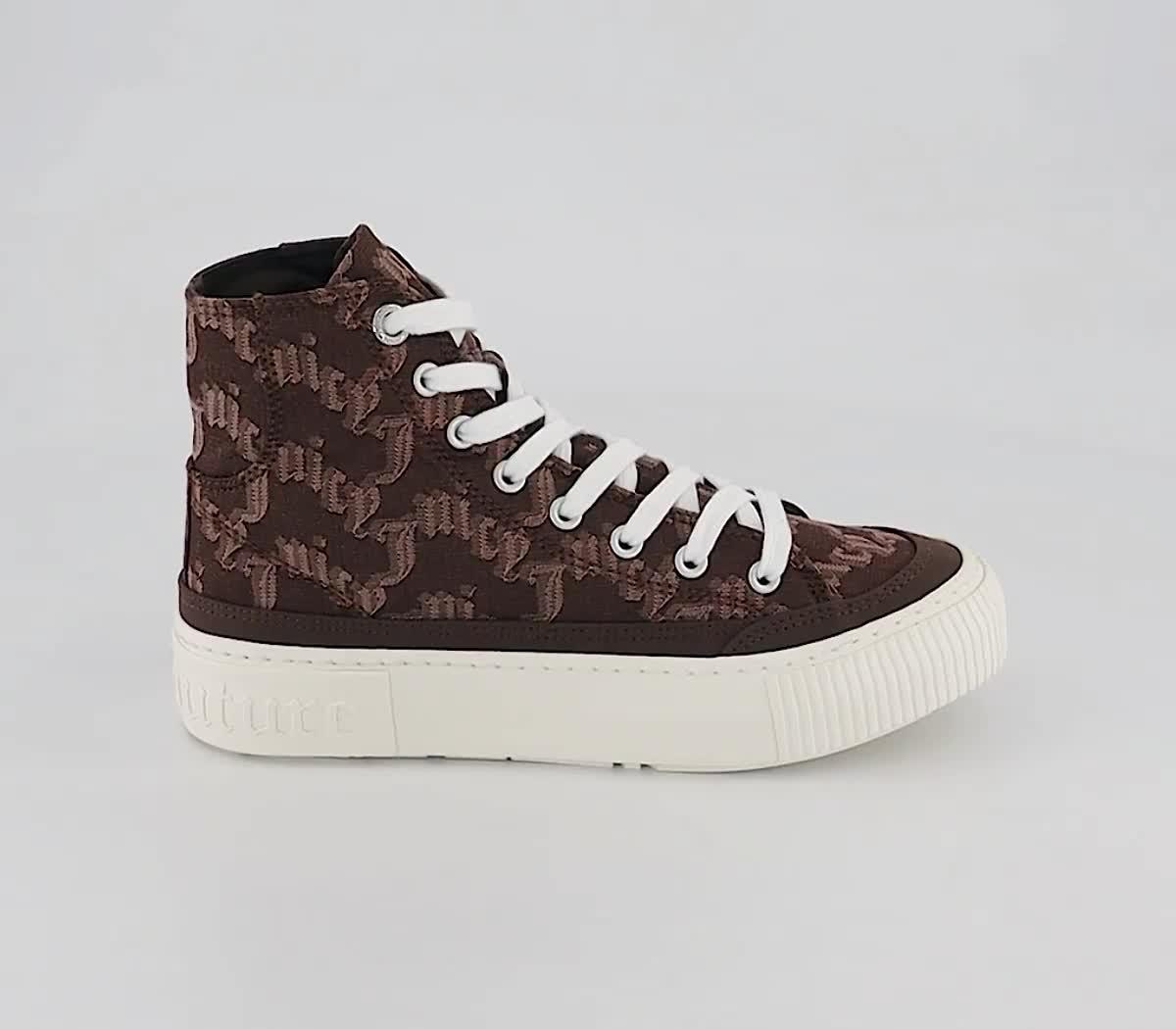 Juicy Couture Violet Monogram Hightop Sneakers Brown Arched Mono Women s Trainers