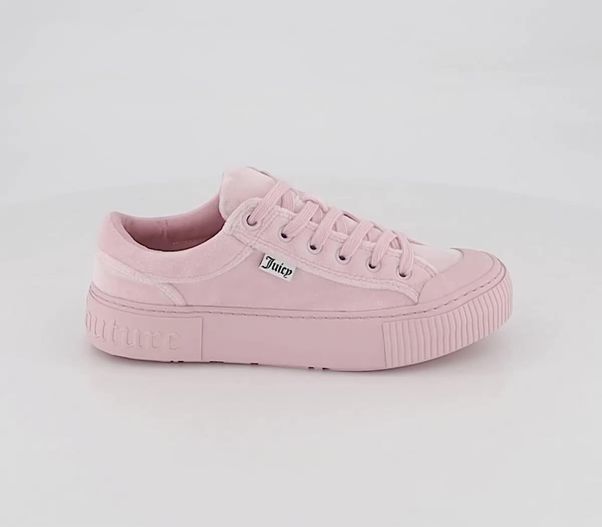 Juicy Couture Verity Velour Sneakers Almond Blossom - Women's Trainers