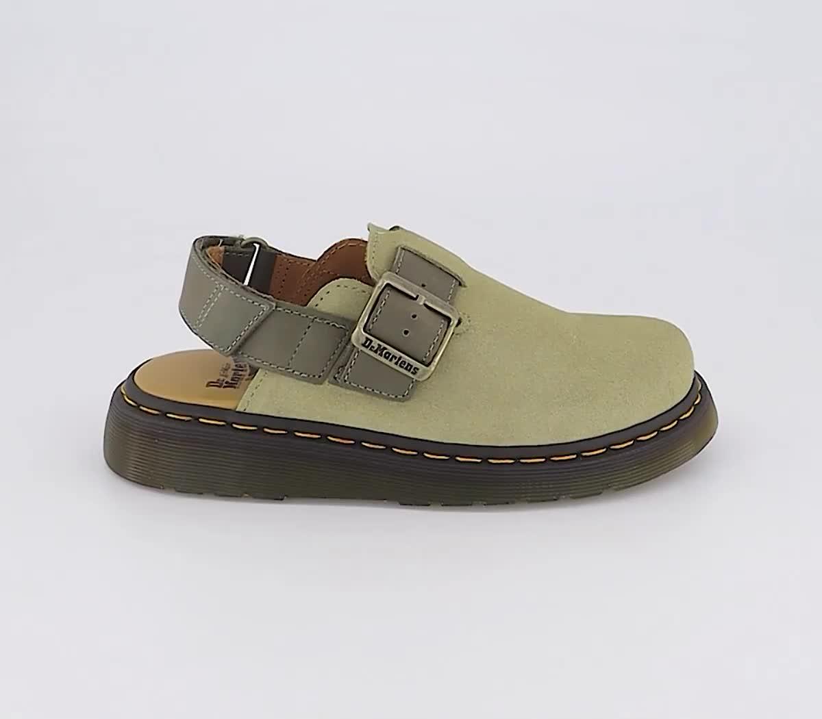 Dr. Martens Jorge II M Mules Pale Olive Eh Suede - Men's Clogs