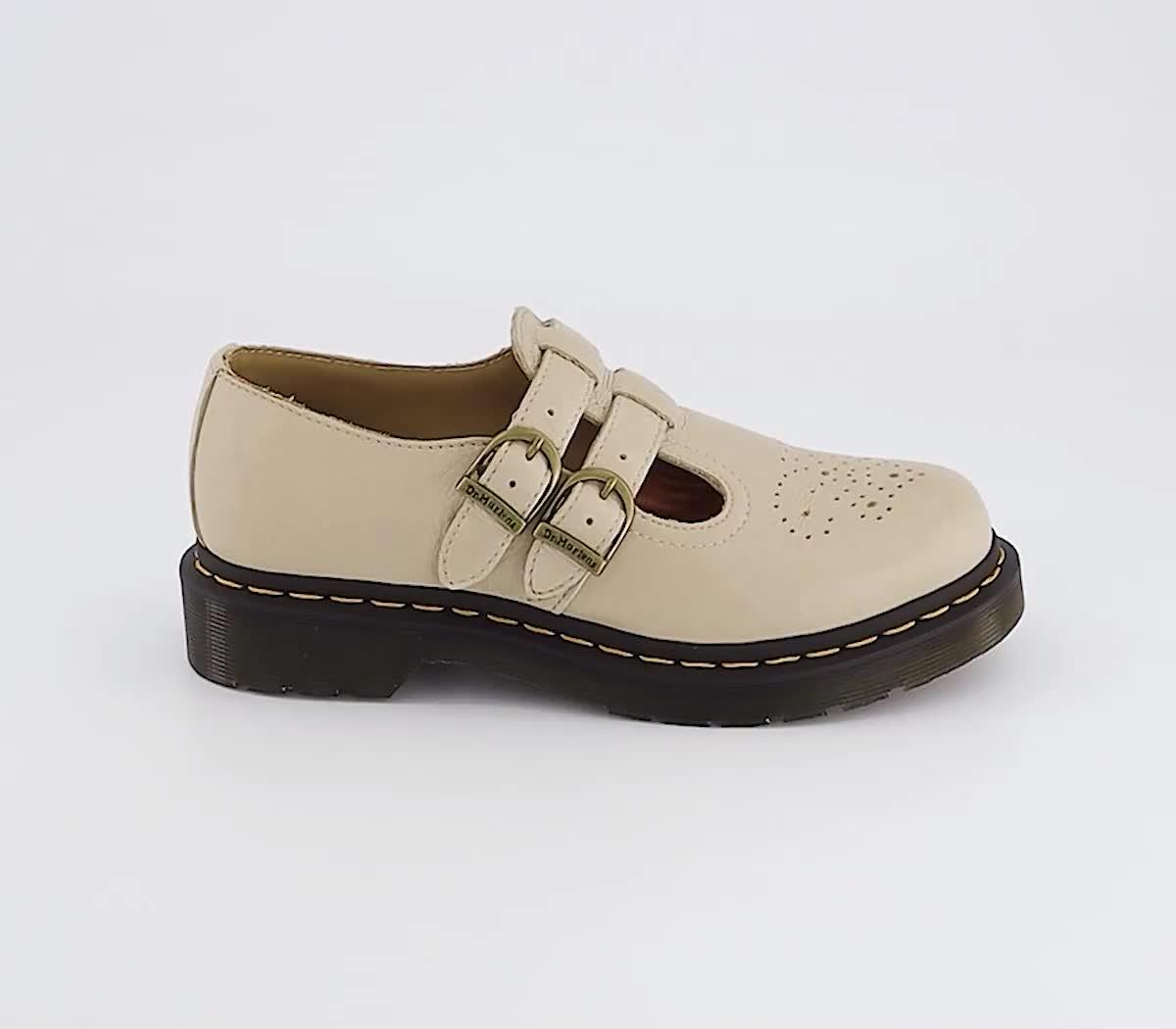 Dr. Martens8065Mary Jane パーチメントベージュ EU38 Dr. Martens 8065 Mary Jane Shoes Parchment Beige Virginia - Mary