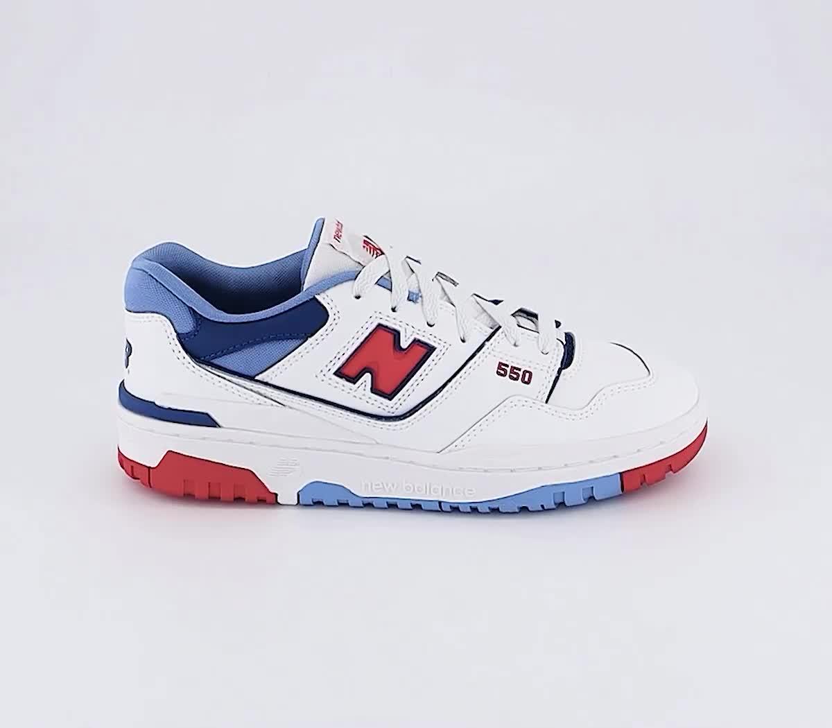 New balance white blue sales red