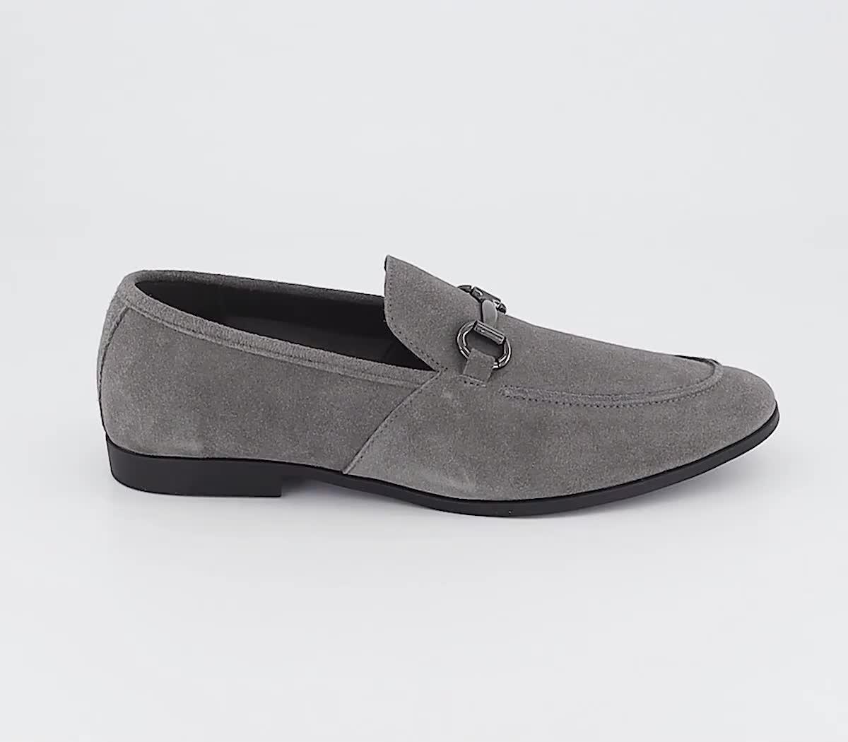 Mens gray suede on sale loafers