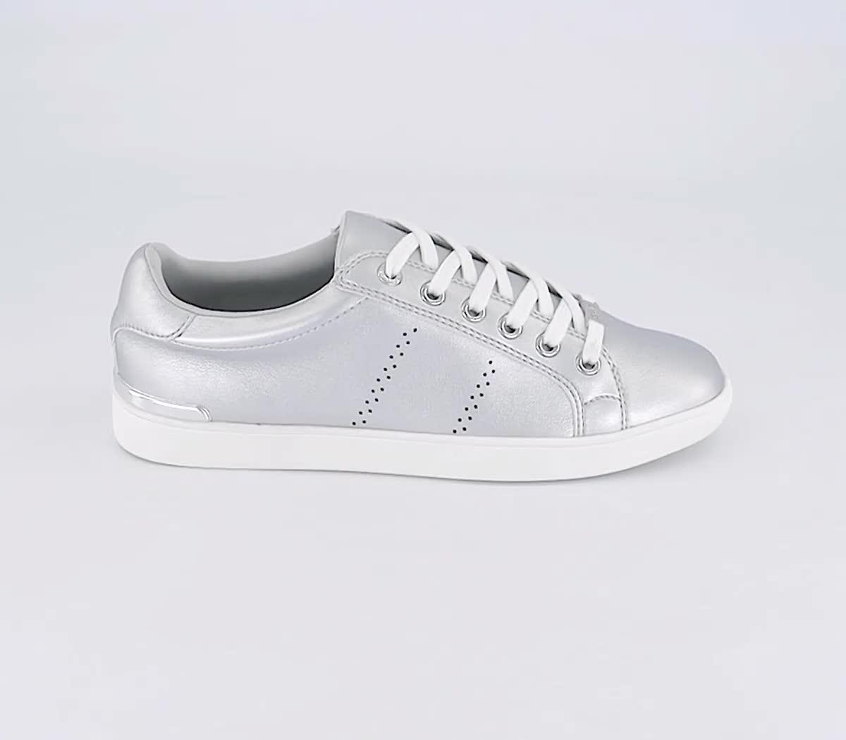 OFFICE Forceful Lace Up Trainers Silver Fashion Trainers