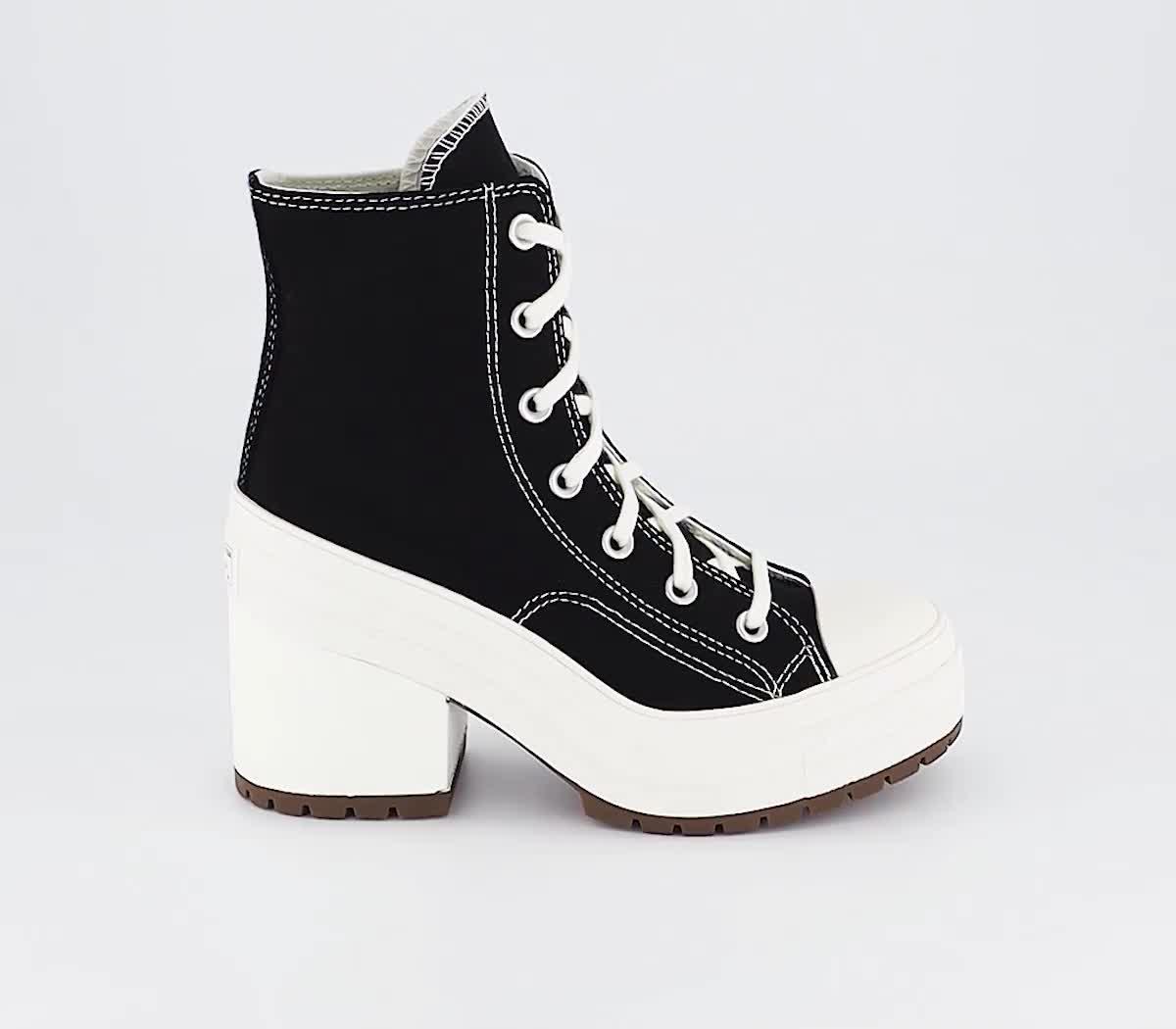 Black and white converse hotsell high heels