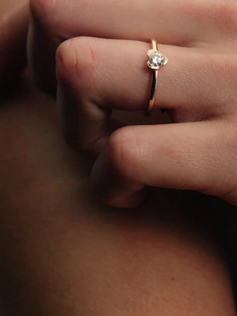 Pandora Talisman 14k Gold Lab-grown Diamond Heart Ring