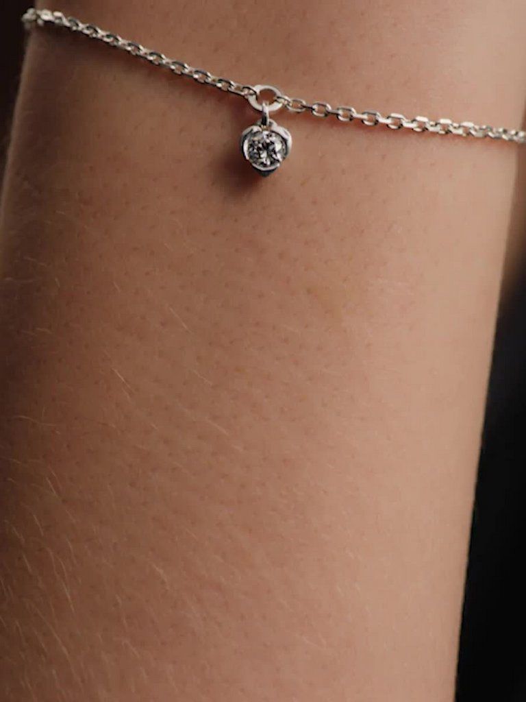 Pandora Talisman Sterling Silver Lab-grown Diamond Heart Chain Bracelet