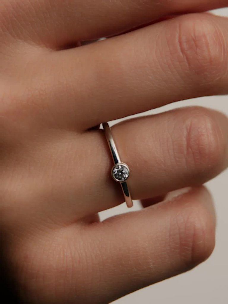 Pandora Era Bezel Sterling Silver Lab-grown Diamond Ring