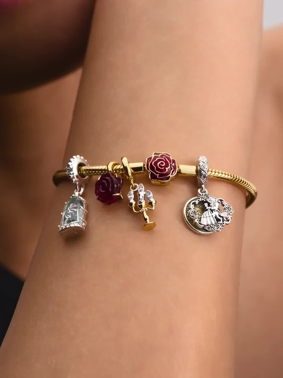 Disney Beauty and the Beast Enchanted Rose Dangle Charm